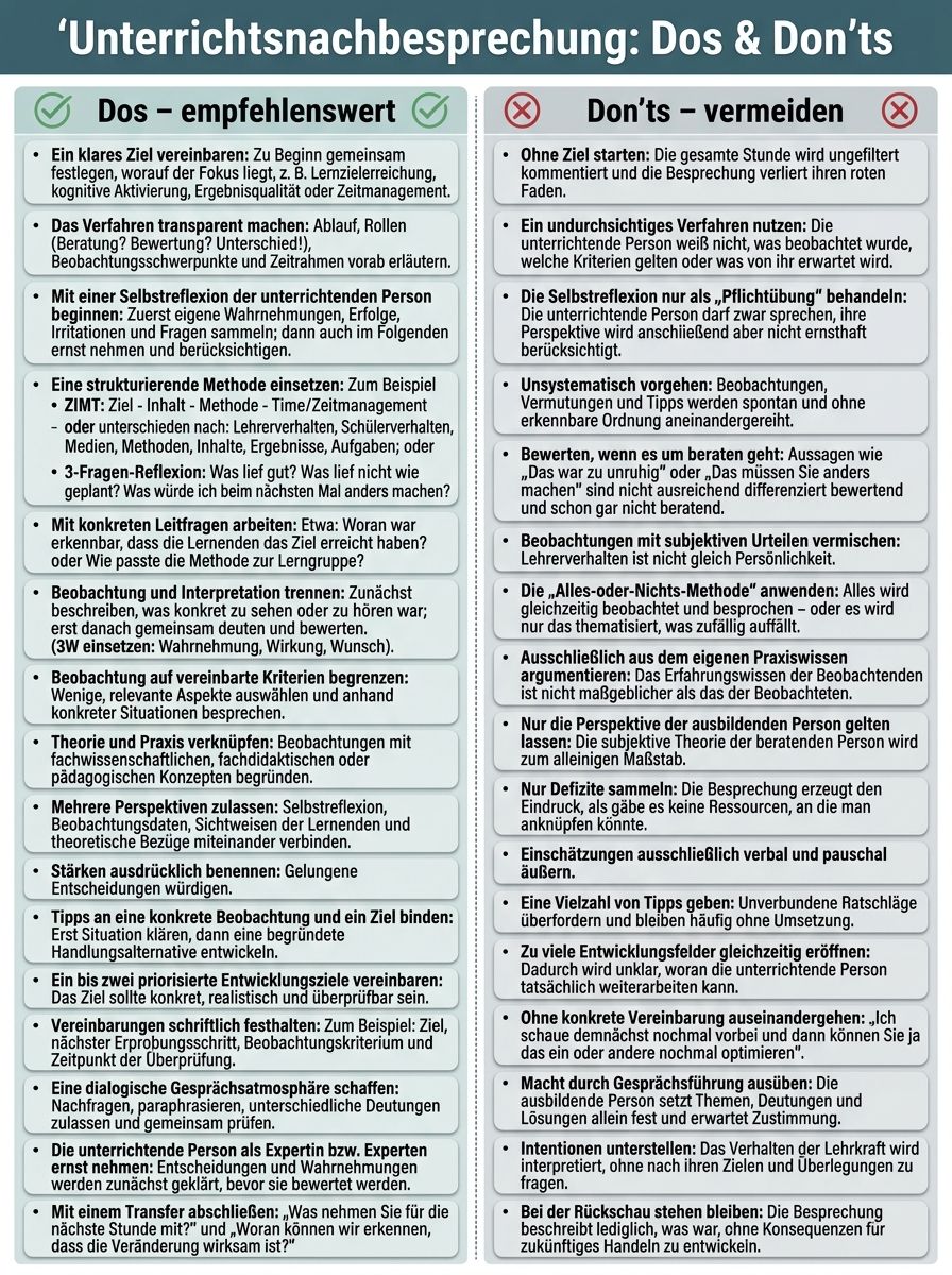 Beratungsgespräch: Die Do’s and Dont’s-Liste